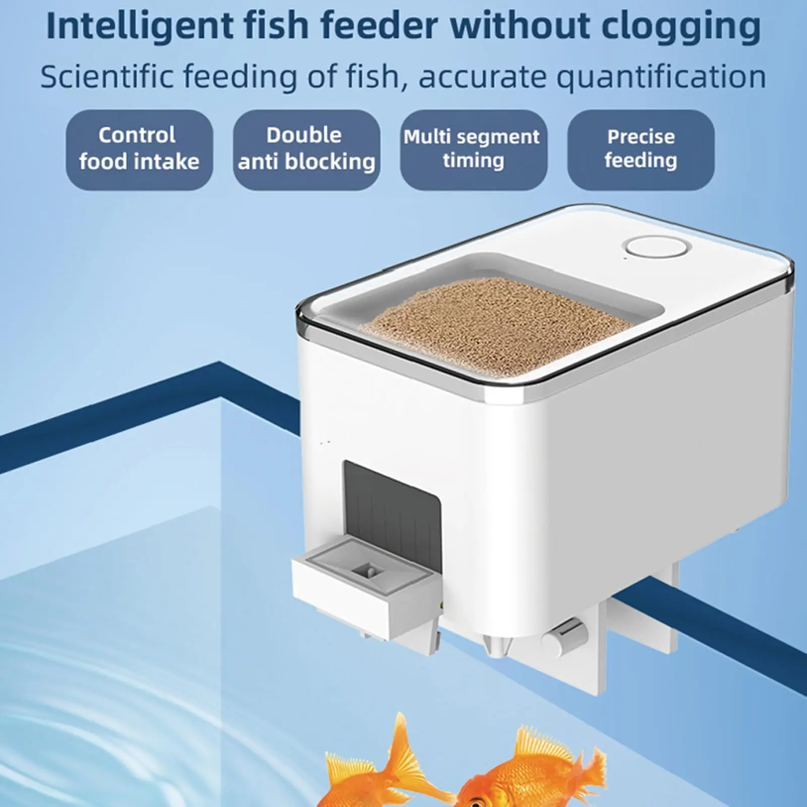 Alimentador automático de peces, alimentador automático de sincronización inteligente WiFi, alimentador de peces dorados para acuario, alimentador de peces de gran capacidad de 100ML, aplicación Co - imagen 2