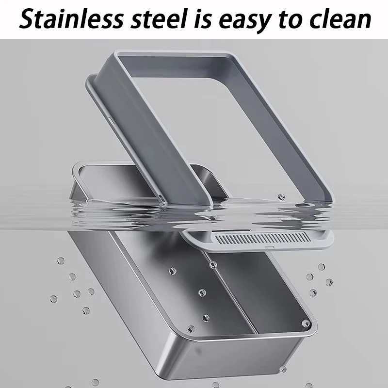 Caja de arena para gatos Extra grande de 60x40, inodoro semicerrado de acero inoxidable para gatos con pala, caja de arena para gatos, producto para mascotas antisalpicaduras - imagen 4