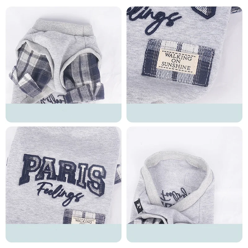 Perro de dos patas sudadera con capucha mascota caliente otoño invierno ropa perros pequeños chaqueta abrigo ropa para clima frío caniche maltés - imagen 2