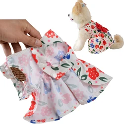 Vestido floral verano para perra pequeña – Con lazitos