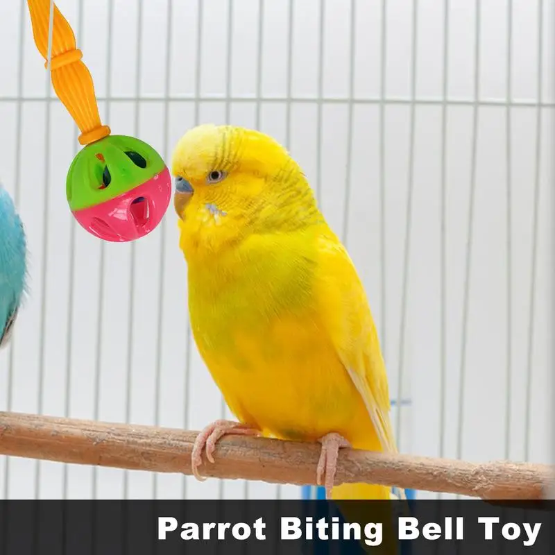 Juguetes para masticar pájaros y loros, campana de alimentación, jaula para loros, sonajero colorido para morder, periquito, Conure, cacatúa, Mynah - imagen 4
