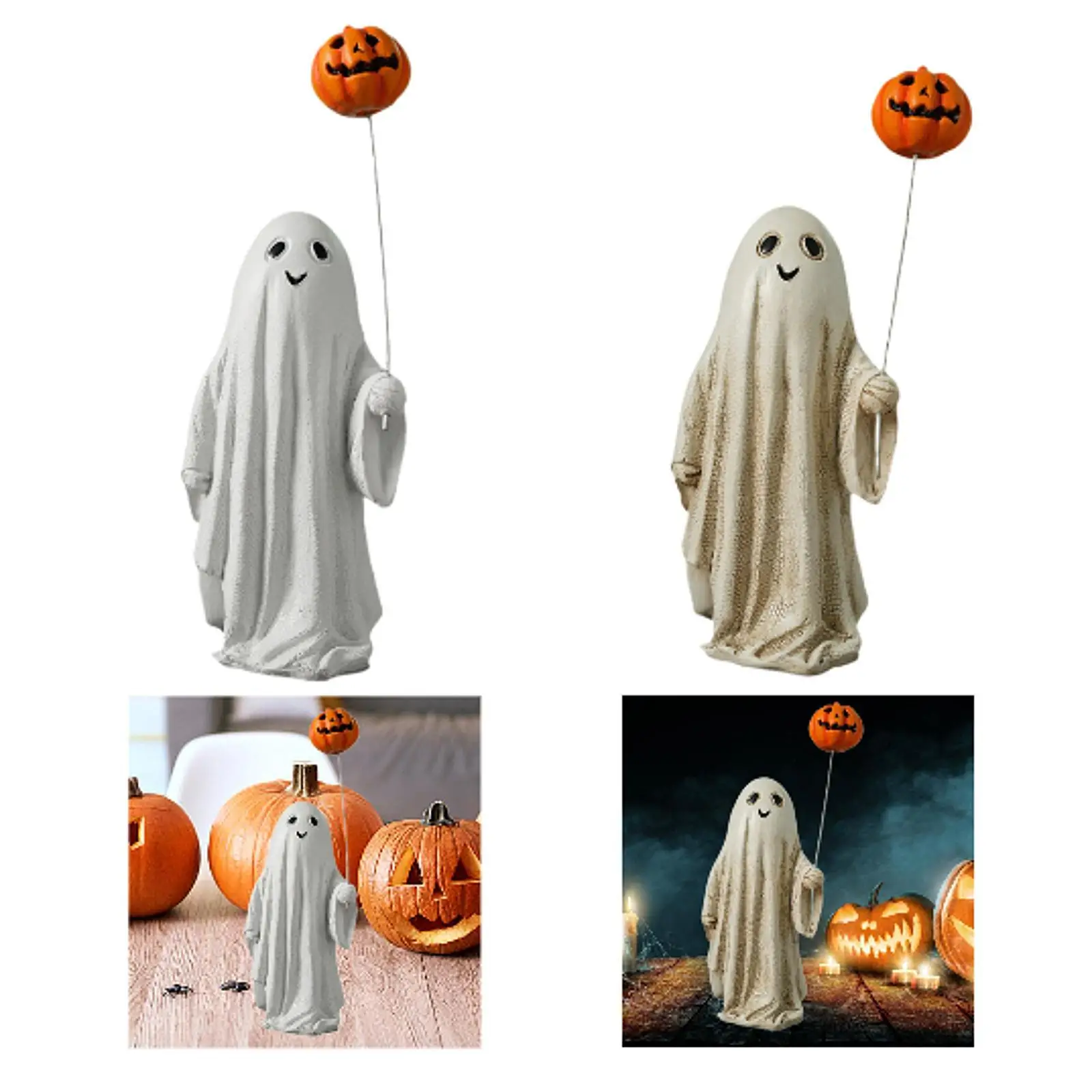 19cm Table Ornament Wear Resistant Multipurpose Landscaping Accessories Lightweight Halloween Ghost and Pumpkin Balloon Figurine