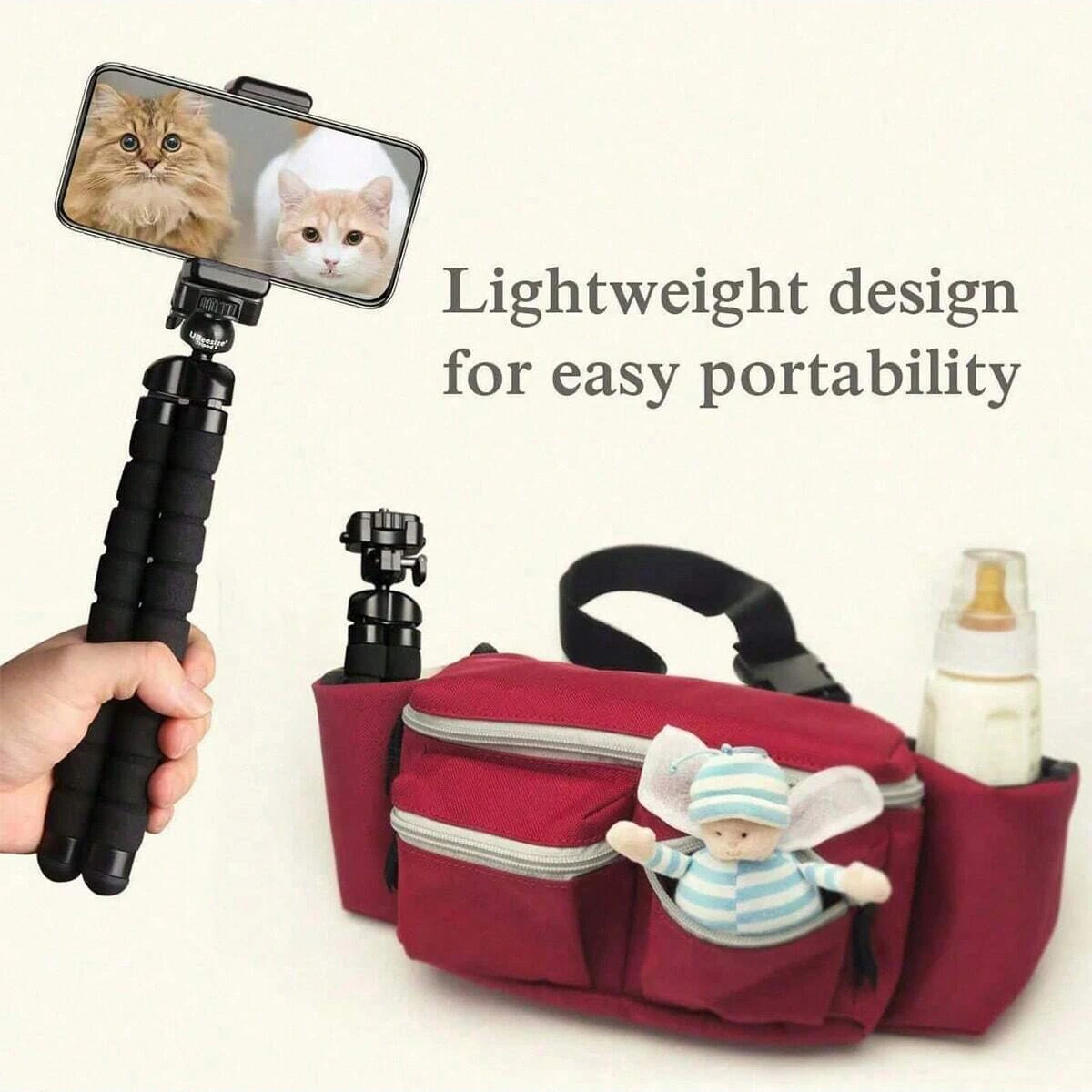 Soporte para teléfono con trípode portátil, multifuncional, plegable, altura ajustable, antideslizante, para transmisión en vivo, Selfie al aire libre, 1 ud.