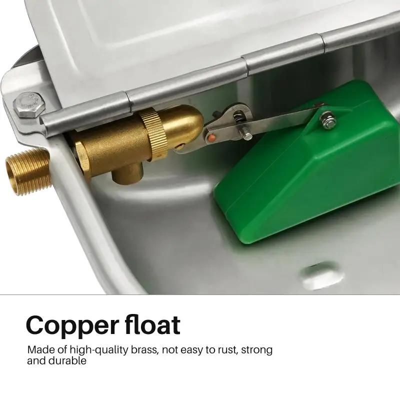 Cuenco de agua automático de acero inoxidable, bebedero con válvula de cobre, tubo de 20mm, equipos de alimentación de granja, vaca, caballo, oveja, perro - imagen 4