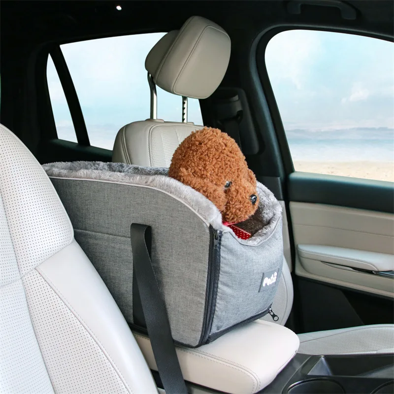 Asiento portátil de seguridad para mascotas para perros y gatos pequeños, caja de Control Central de seguridad de viaje, cojín, estera, cesta, accesorios para coche - imagen 2