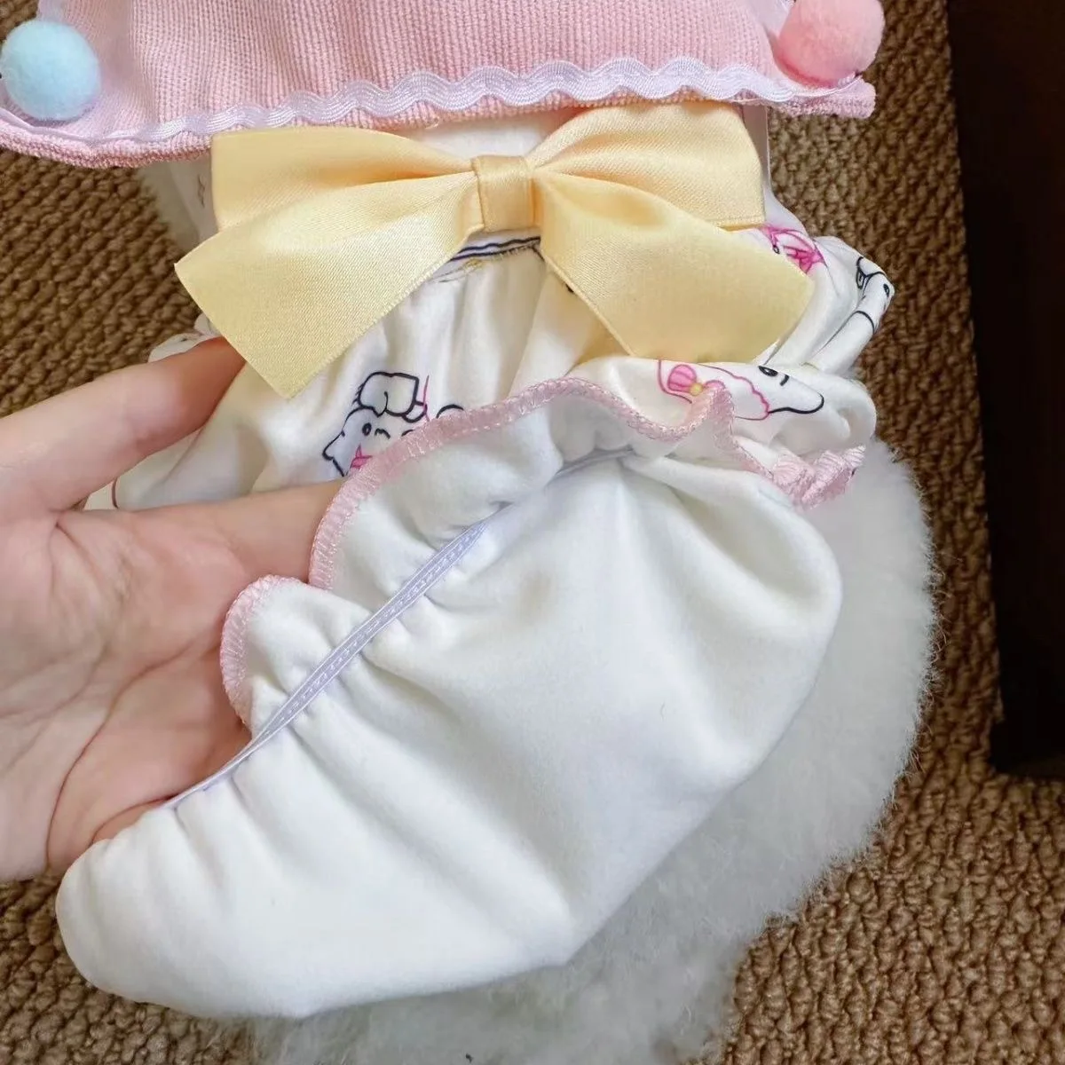 Gato perro princesa lindo Collar falda de burbuja ropa de otoño e invierno abrigo de peluche ropa para perros pequeños ropa para cachorros - imagen 3