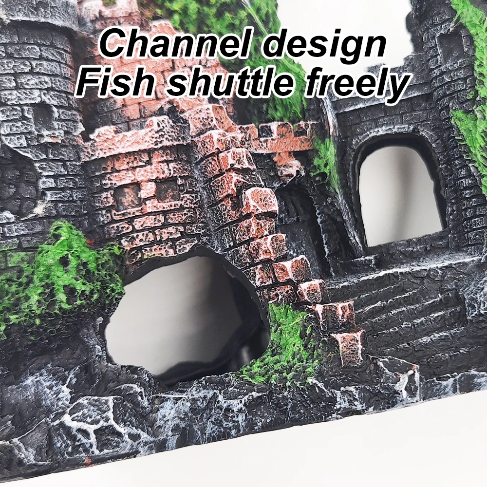 Adornos creativos para pecera con forma de castillo, decoración de paisajismo, rocalla de resina, adorno artesanal para el hogar, Color aleatorio - imagen 2