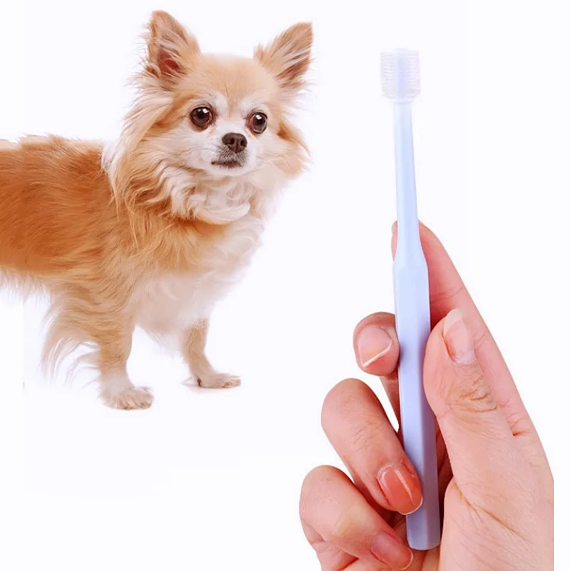 Cepillo de dientes para perros, cuidado bucal, cepillos de dientes para mascotas, cepillo de dientes para perros de 360 grados, pelo suave, cepillo de dientes de cabeza pequeña para limpieza de dientes de perros - imagen 2