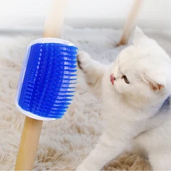 Rascador de esquina para gatos con masaje y cepillo rascador