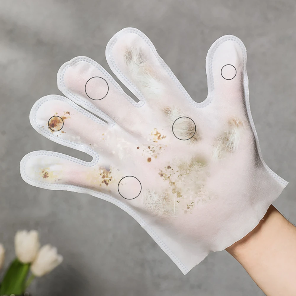 MADDEN-guantes de limpieza desechables para mascotas, 1 paquete/8 piezas, seda no tejida, aminoácido, baño para perros para proteger el cabello - imagen 3