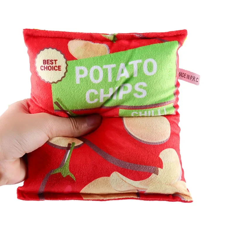 Divertidos juguetes para perros, patatas fritas, mascotas rellenas de felpa, juguete para masticar chirriante, juguetes de papel con sonido resistente a mordeduras para mascotas pequeñas y medianas, suministros - imagen 5