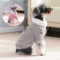 Ropa de invierno para perros y gatos con forro de felpa suave