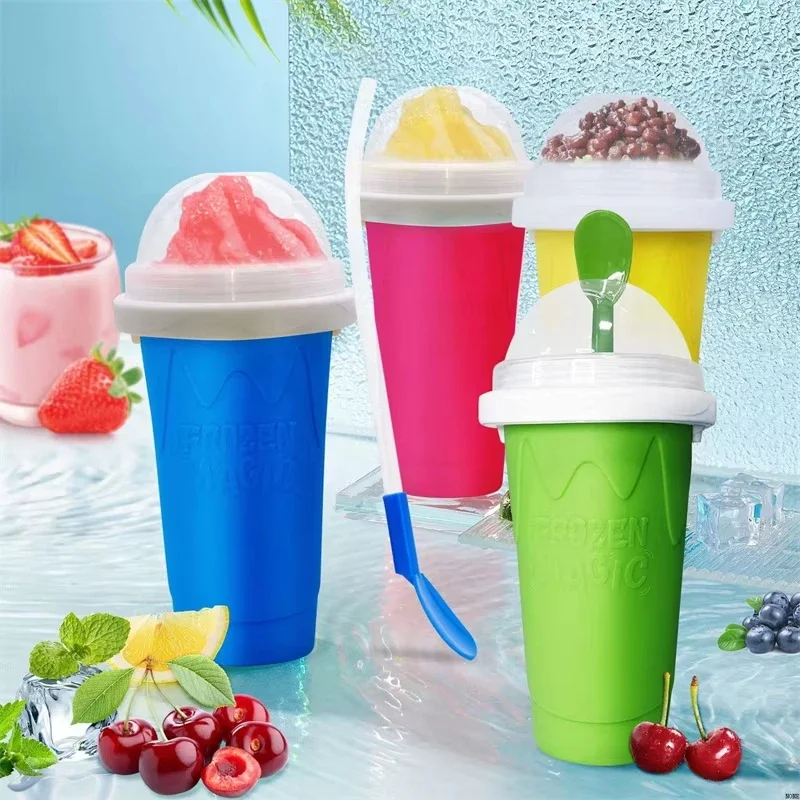 Tazas para batidos de gran capacidad, batidos caseros, jugo, helado, batido, botella exprimidora, taza refrescante con cuchara - imagen 2