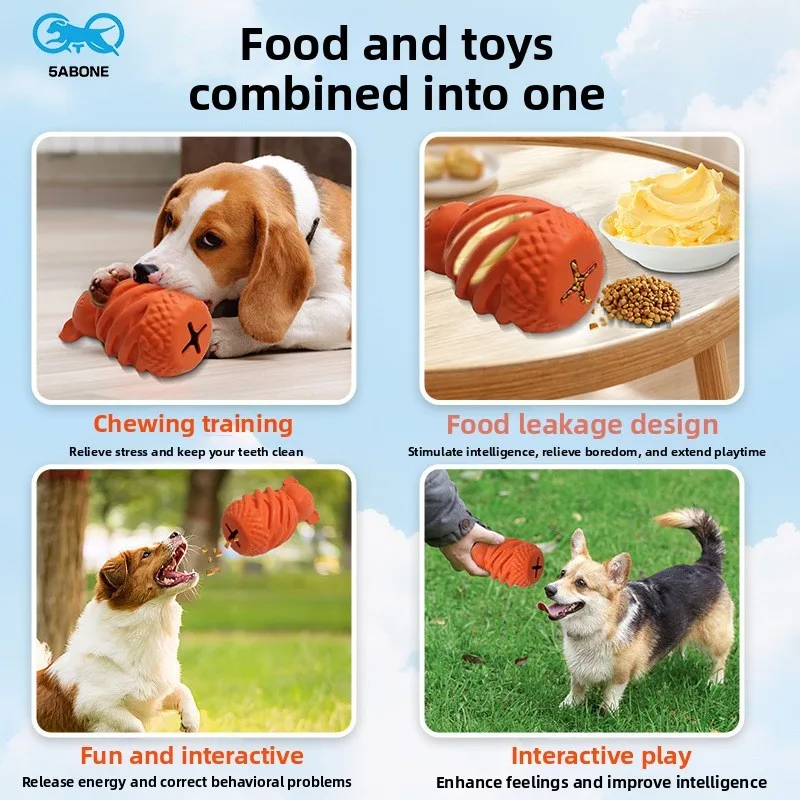 Juguete para masticar mascotas, molares de fugas, limpieza, entrenamiento de dientes, juguete de goma para perros, productos para perros, animales pequeños interactivos Diy al aire libre - imagen 2