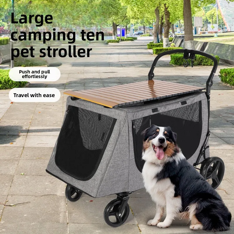 Cochecitos gigantes para perros, perros grandes, medianos y pequeños, carrito de acampada para gatos múltiples, Scooter para perros mayores, productos para mascotas