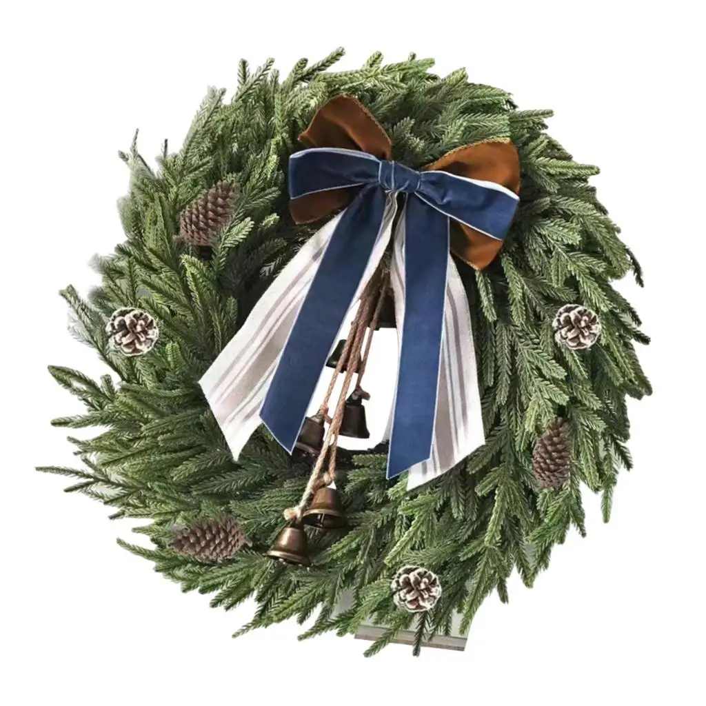 Christmas Wreath Outside Green Leaves Farmhouse Rustic Xmas Wreath Holiday Garland Decoration Front Door Wreath for Balcony Wall Christmas Wreath Outside Green Leaves Farmhouse Rustic Xmas Wreath Holiday Garland Decoration Front Door Wreath for Balcony Wall