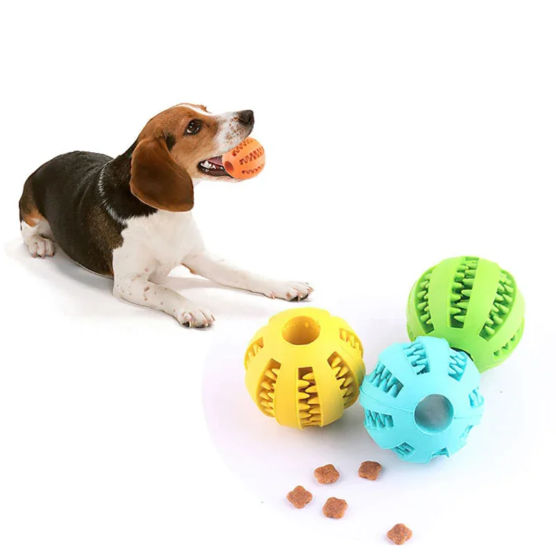 Pelota de juguete para perros pequeños, juguete interactivo elástico para masticar para cachorros, limpieza dental, pelota de comida de goma, accesorios para mascotas - imagen 2