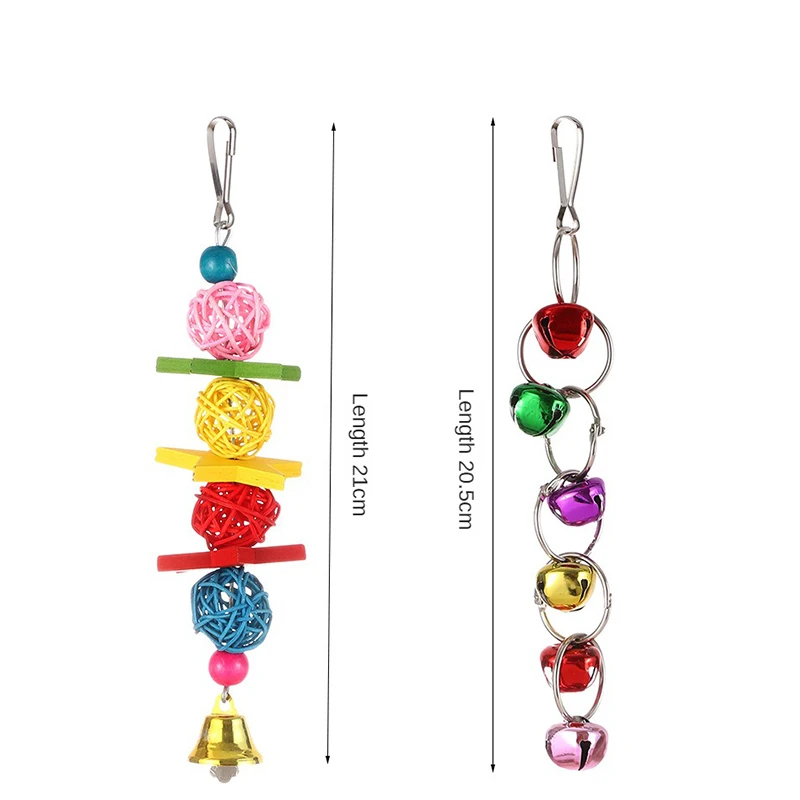 Juego de juguetes para pájaros, jaula colgante, palo de soporte, columpio, suministros, 7 piezas - imagen 4