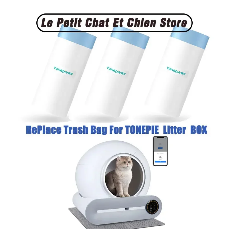 Caja basura original para gatos con 1 rodillo y 15 bolsas TONEPIE