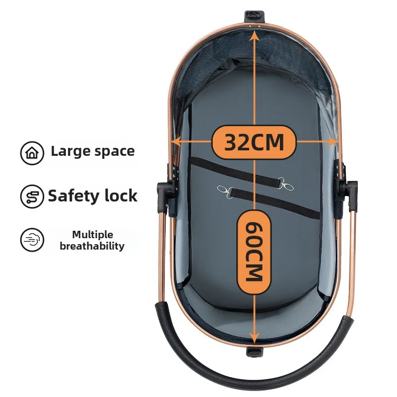 Cochecito para mascotas, cochecito de transporte para perros y gatos, bolsa de separación, carrito plegable ligero para perros pequeños, productos de viaje para mascotas, accesorios - imagen 2