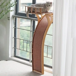 Árbol rascador con ventosas y plataforma de salto para gatos