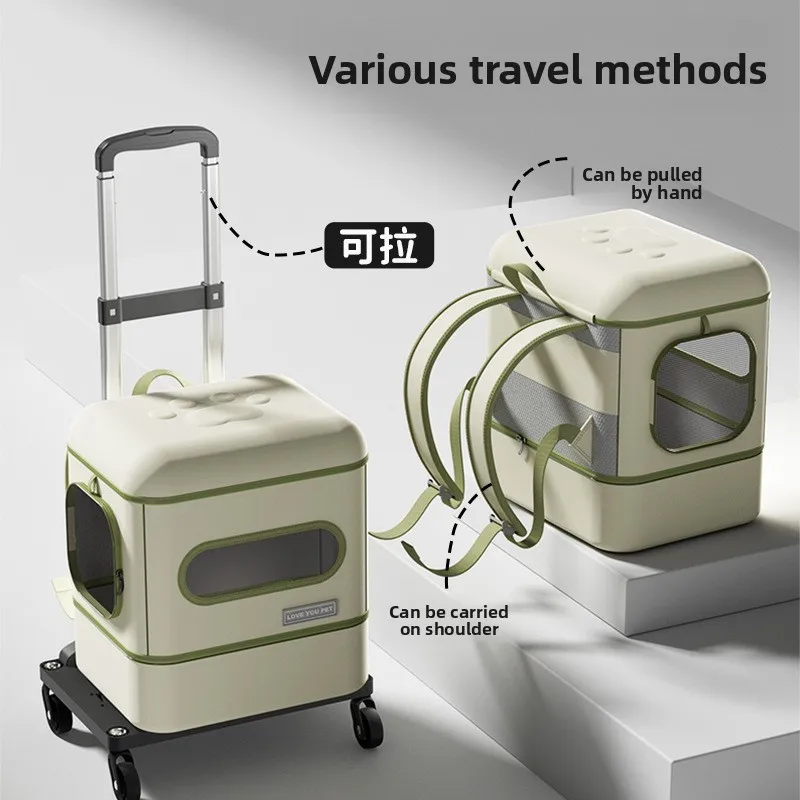 Mochila porta gatos plegable con caja arena integrada – Doble uso - imagen 3