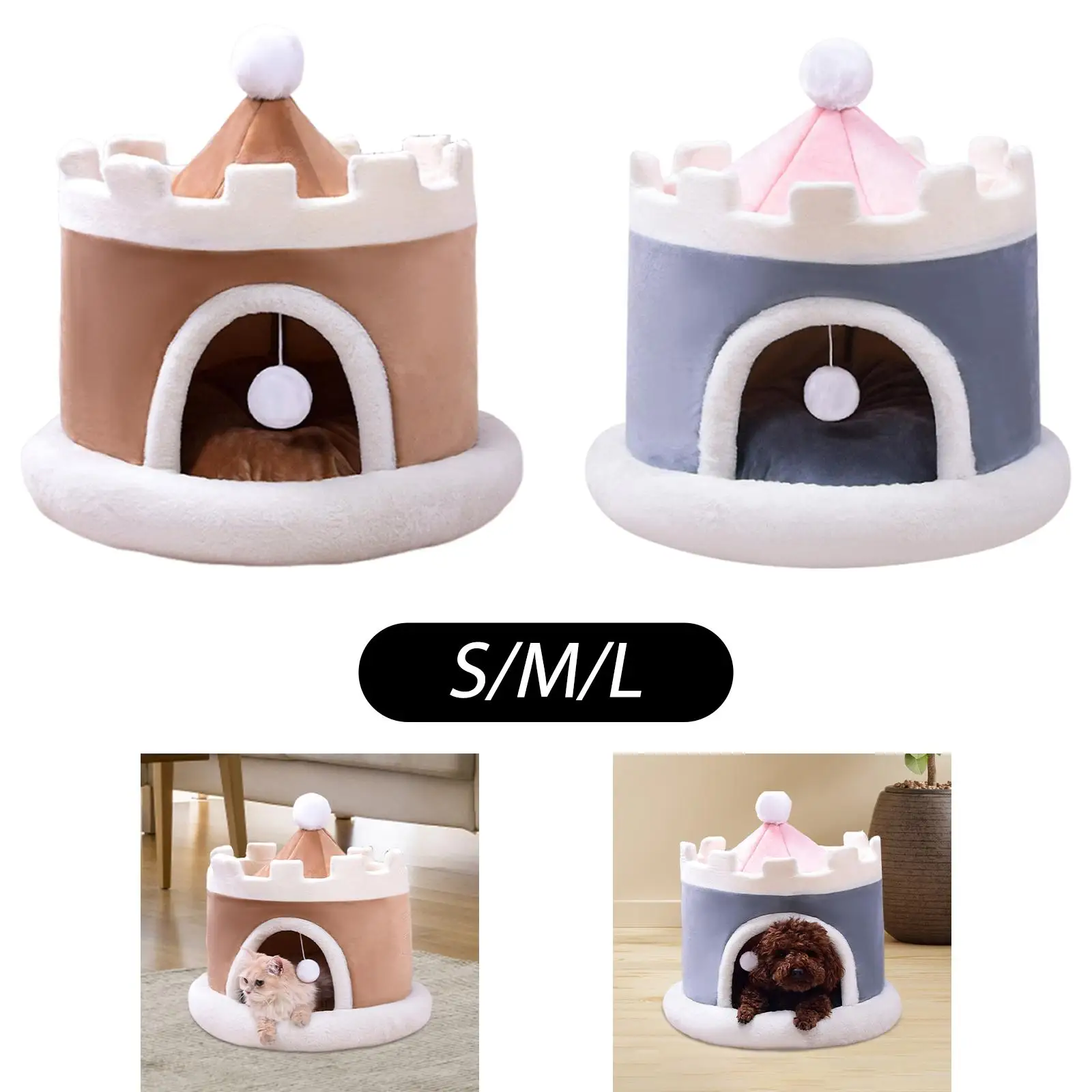 Pet Cat Bed Sleeping Bed for Indoor Cats Four Seasons Use Puppy Kennel Amusement Multifunctional Washable Dog House Cat House