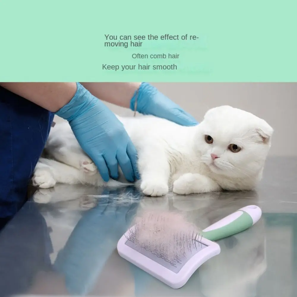 Cepillo para deshedding de mascotas para cabello largo: peine rebanador de acero inoxidable con puntas de masaje, antiestático y eliminador de nudos - imagen 4