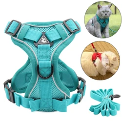 Conjunto de arnés y correa reflectantes para gatos y perros pequeños