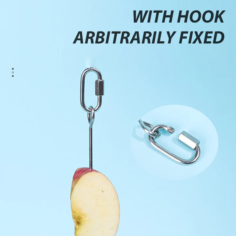 Pincho de juguete para pájaros, soporte colgante de lanza de fruta, mascota, loro, periquito, tenedor de alimentación de carne, palo de acero inoxidable para pincho de verduras - imagen 3