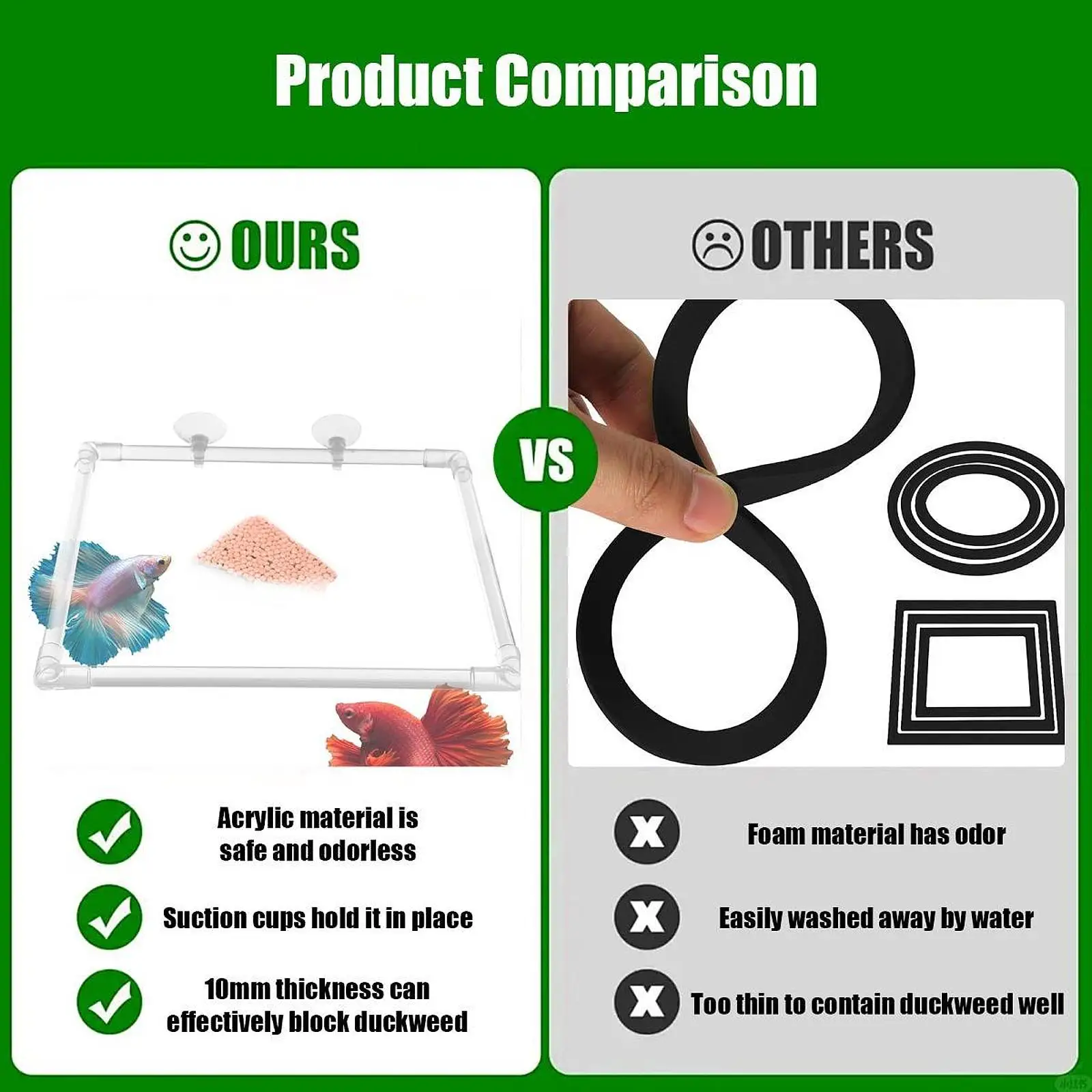 Aquarium Floating Plant Barrier Corral Fish Tank Clear Acrylic Patio Floating Plant Fence Pond Accessories Yard Easy to Install