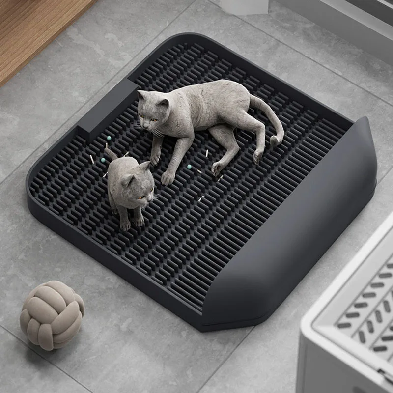 Pedal de doble uso para arena de gatos, alfombrilla de lavabo duradera resistente a la boca inclinada, almohadilla de arena lavable, suministros para mascotas, accesorios para gatos - imagen 2