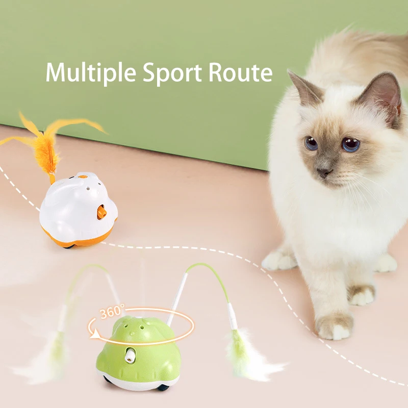 Juguetes interactivos láser eléctrico para gatos, Robot conejito, burlas, pluma, USB, juguetes automáticos inteligentes, suministros para mascotas - imagen 2