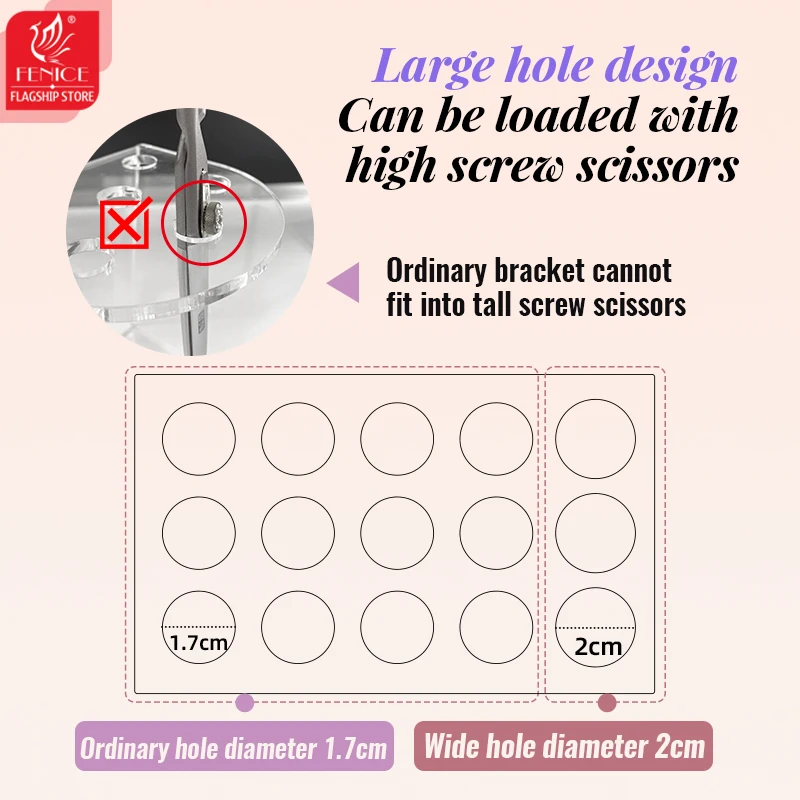 Fenice-soporte para tijeras de peluquero profesional, soporte de exhibición para tijeras de mascotas, organizador de esteticista acrílico, accesorios de peluquería - imagen 3