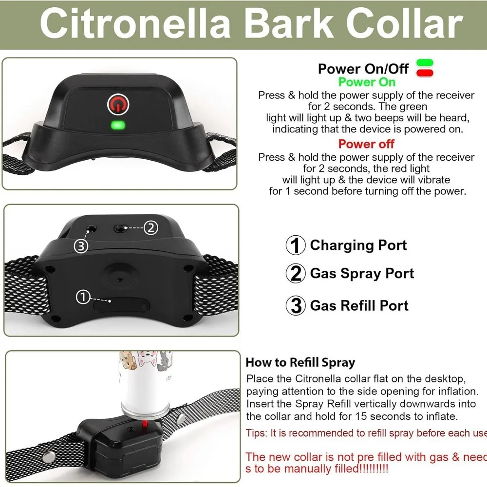 Collar de entrenamiento para mascotas con control remoto en aerosol, vibración de tono en aerosol, 6 niveles ajustables, antiladridos, entrenador profesional para perros humanísticos