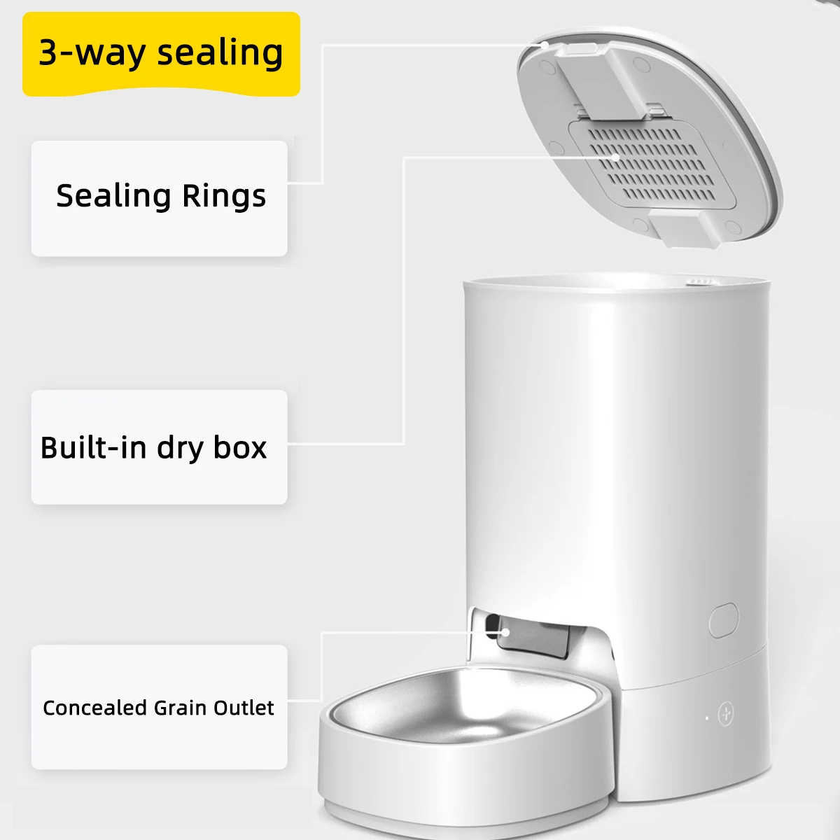 Alimentador automático inteligente para mascotas, dispensador de comida para perros y gatos, tazón, temporizador, Robot, dispensador de agua, Sensor automático, fuente para gatos, 3,5 l - imagen 5