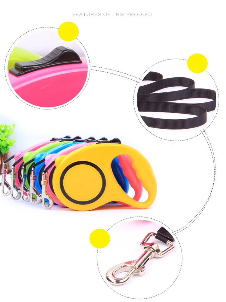 Cuerda de tracción para mascotas, dispositivo de tracción retráctil automático para perros, cadena para perros, artefacto para caminar, suministros para mascotas - imagen 3