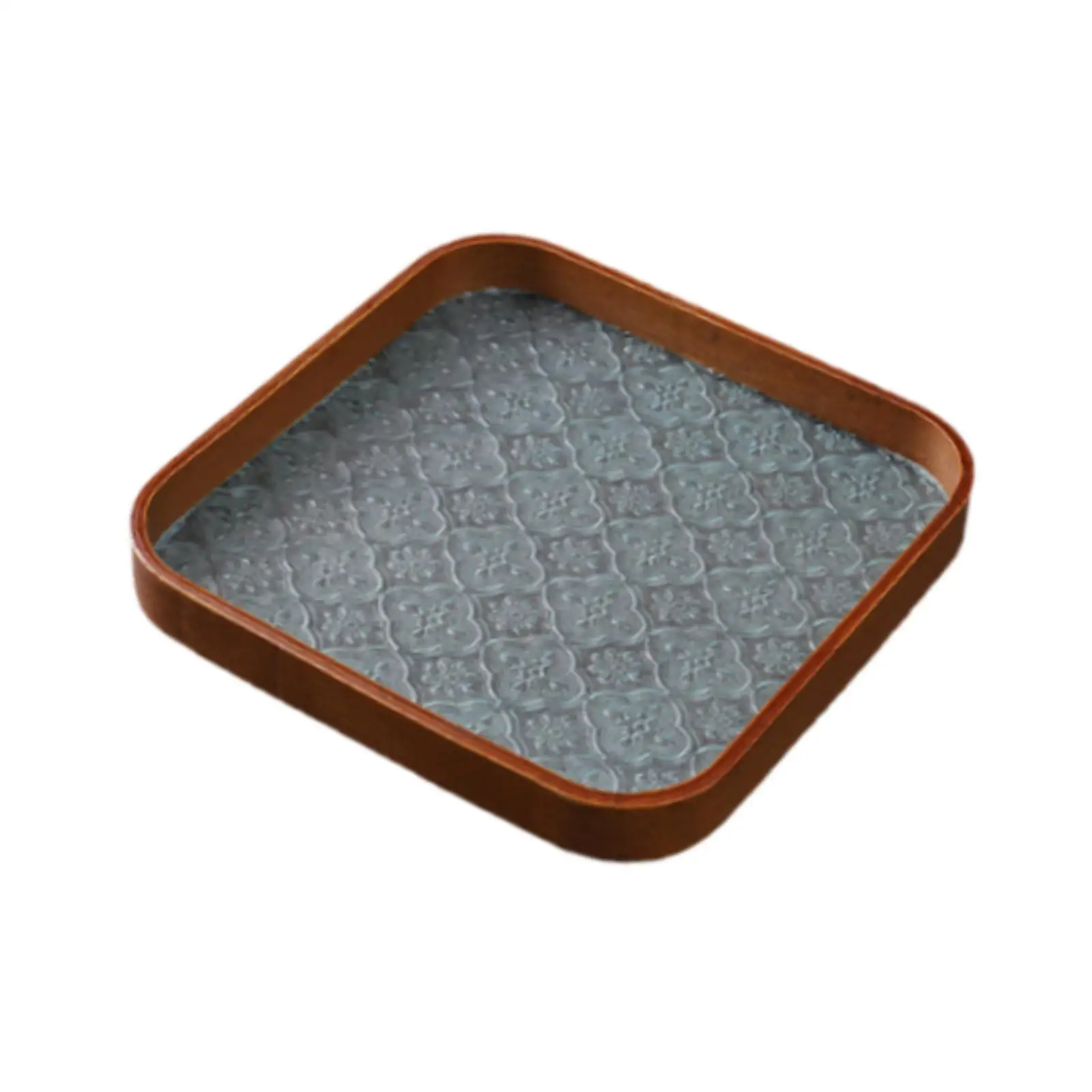 Bandeja de madera para servir, organizador de escritorio de vidrio, soporte de almacenamiento de joyas, bandejas de madera para comer para baño, escritorio para el hogar, sala de té, fiesta - imagen 2