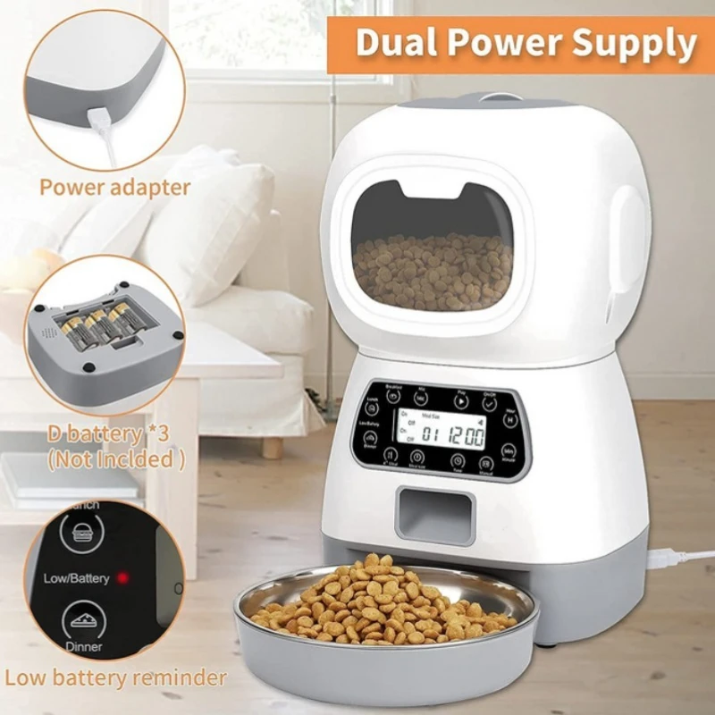 Alimentador automático para mascotas con Wifi de 3,5l, temporizador para perros, dispensador eléctrico inteligente para gatos, comida para comer perros, alimentador automático, suministros baratos para mascotas - imagen 2