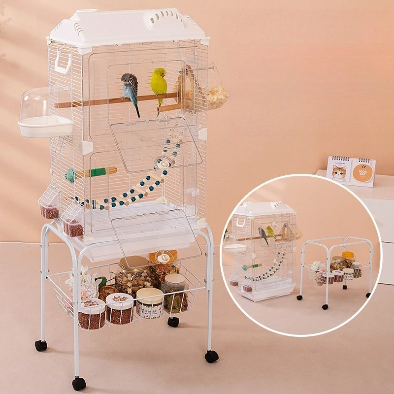 Jaulas de seguridad para pájaros, cerradura para loros, nidos de red de hierro, estante de almacenamiento de juguetes, jaula para loros, casa, nido para accesorios para pájaros, suministros