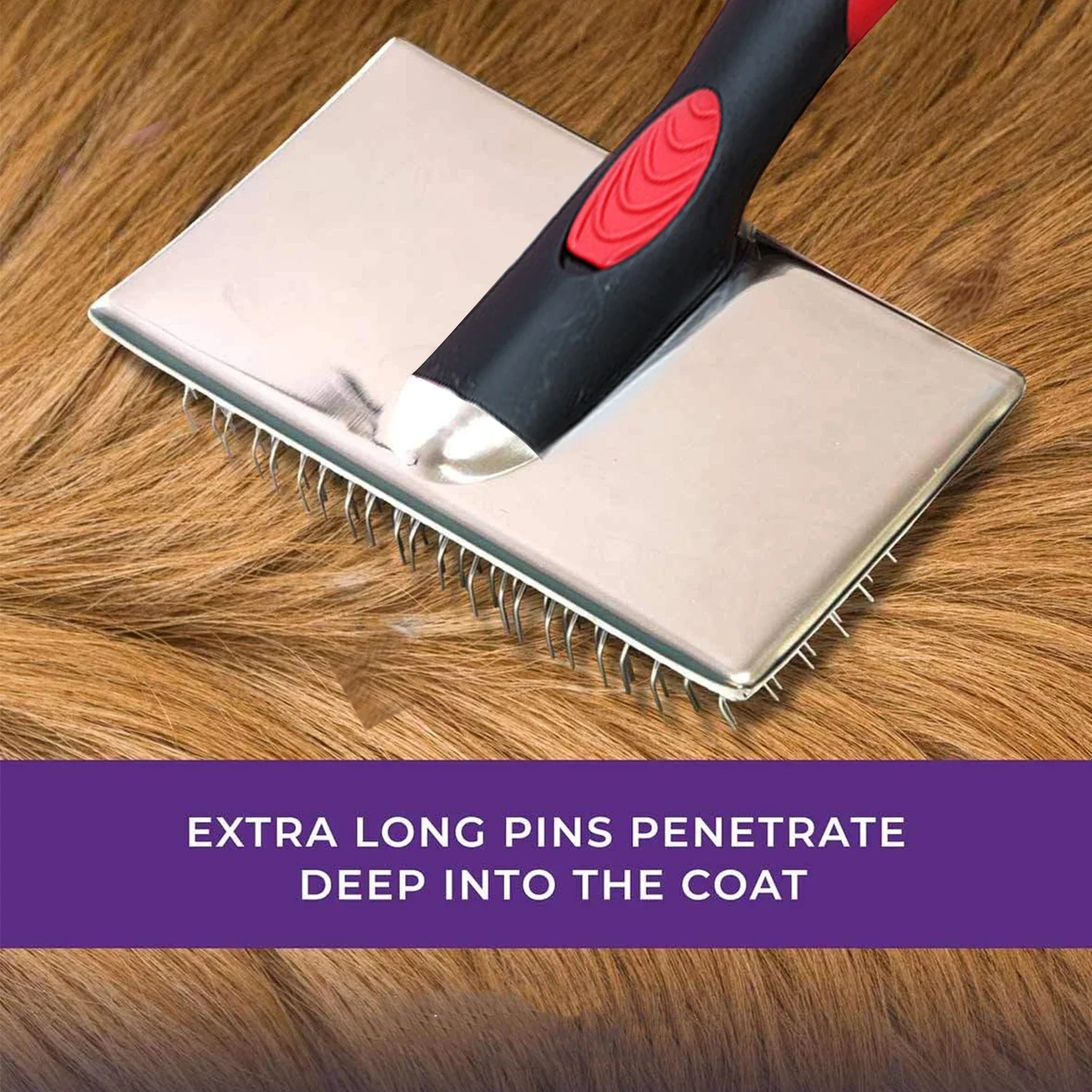 Cepillo profesional para perros, cepillo rebanador Extra largo de grado, mango ergonómico, elimina la capa interior suelta y enredos para el cuidado de perros - imagen 3