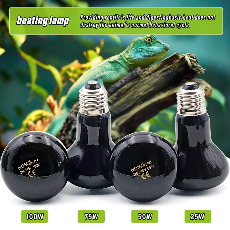 Lámpara de calefacción para mascotas, luz nocturna de calor para reptiles y serpientes, lámpara de serpiente anfibia, bombilla de calor para reptiles, luz UV AC220-240V - imagen 2