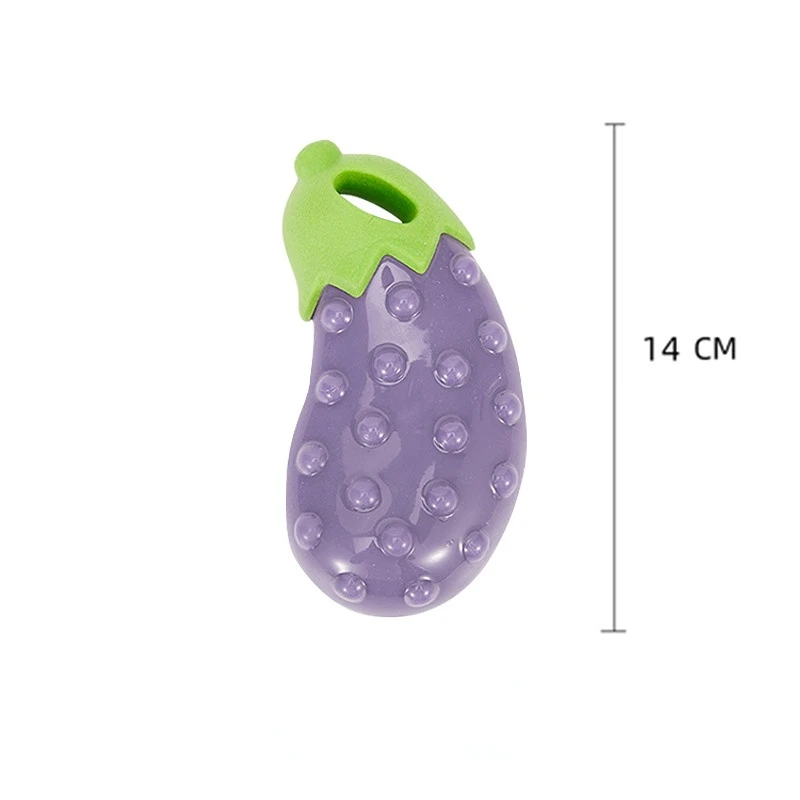 Peluche Golden Retriever Corgi resistente a las mordeduras, juguete de voz para perros, Limpieza de dientes molares, zanahoria, maíz, berenjena, verduras - imagen 5