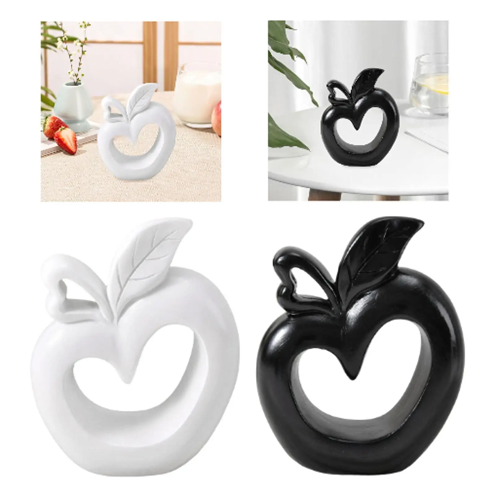 Resin Apple Statue Apple Model Christmas Gift Crafts Simple Tabletop Ornament for Cabinet Fireplace Desk Home Decoration