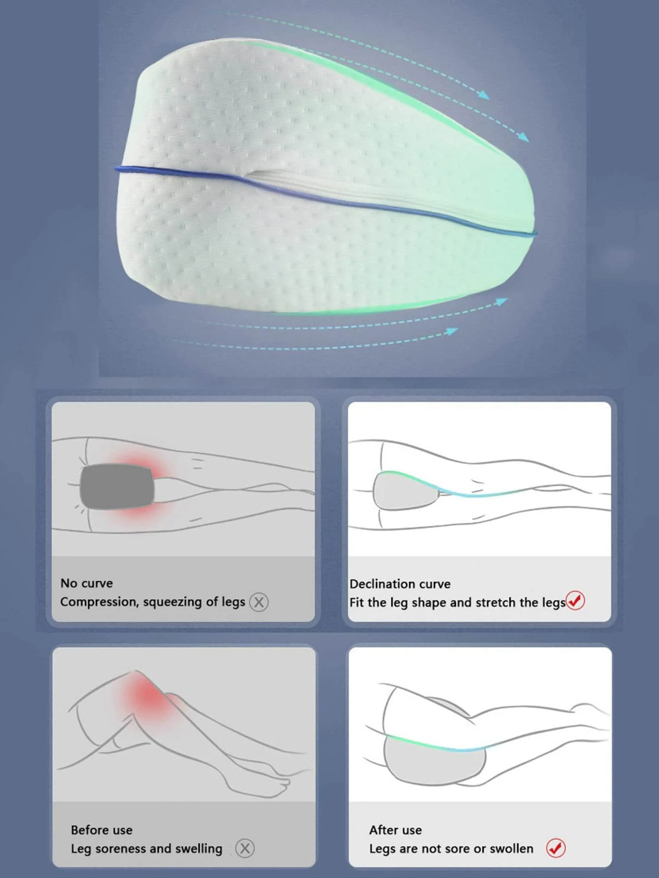 Almohada de Piernas Viscoelástica Corazón para Dormir de Lado - imagen 4
