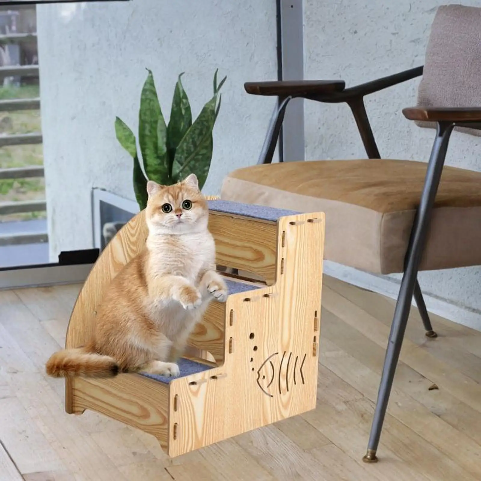 Escalera antideslizante para perros y gatos – Sube al sofá y coche - imagen 4