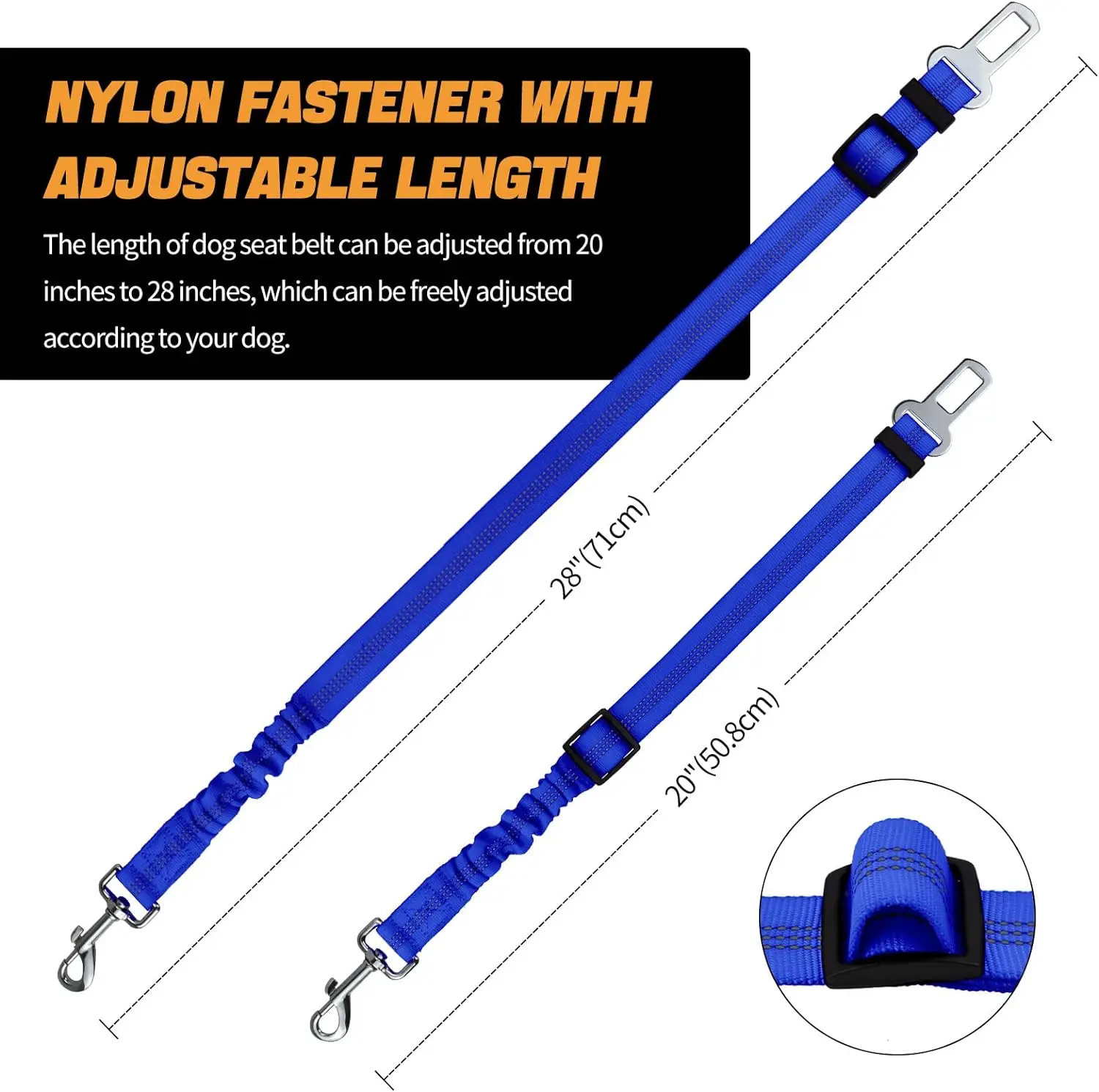 Cinturón de seguridad para perros para coche, conducción segura sin distracción, accesorios para mascotas, correa de seguridad elástica de nailon para perros pequeños y medianos - imagen 4