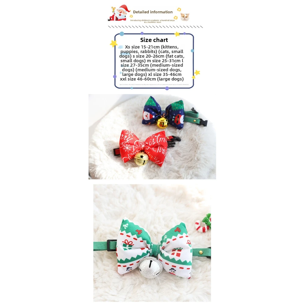 Collar con lazo navideño para gatos y perros pequeños – Decorativo - imagen 3
