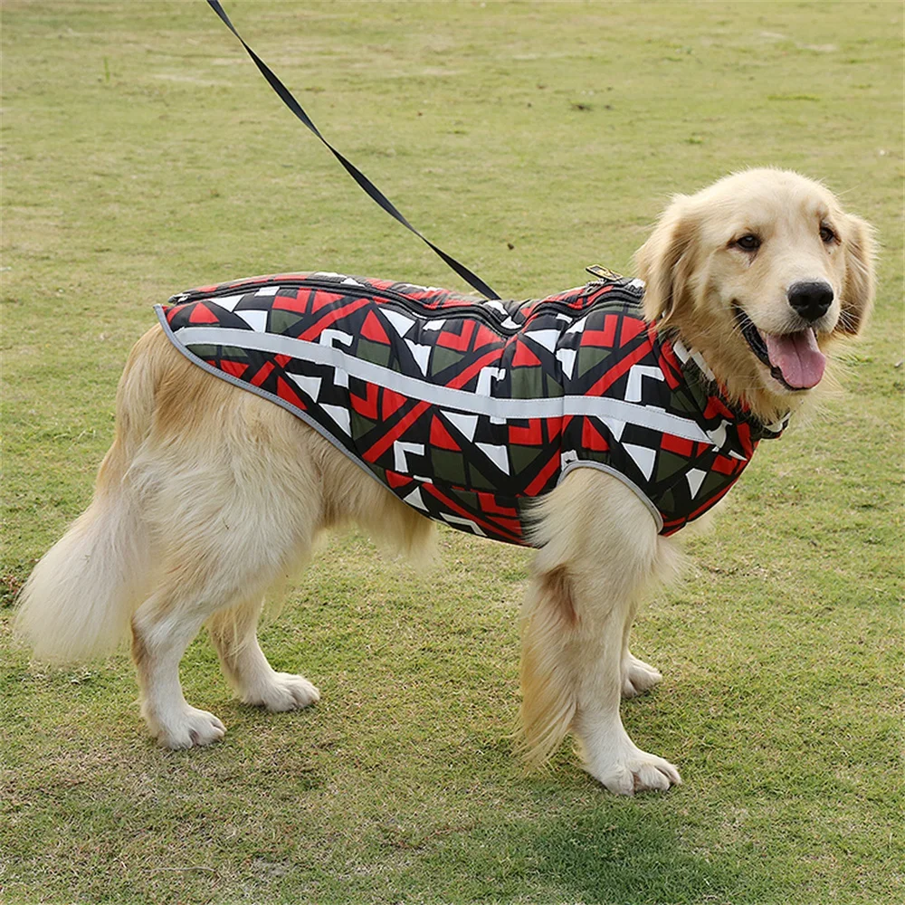 Abrigo de cuello alto para perros grandes, chaqueta para perros medianos y grandes, ropa de invierno para mascotas, ropa impermeable Golden Retriever Labrador mascotas - imagen 4