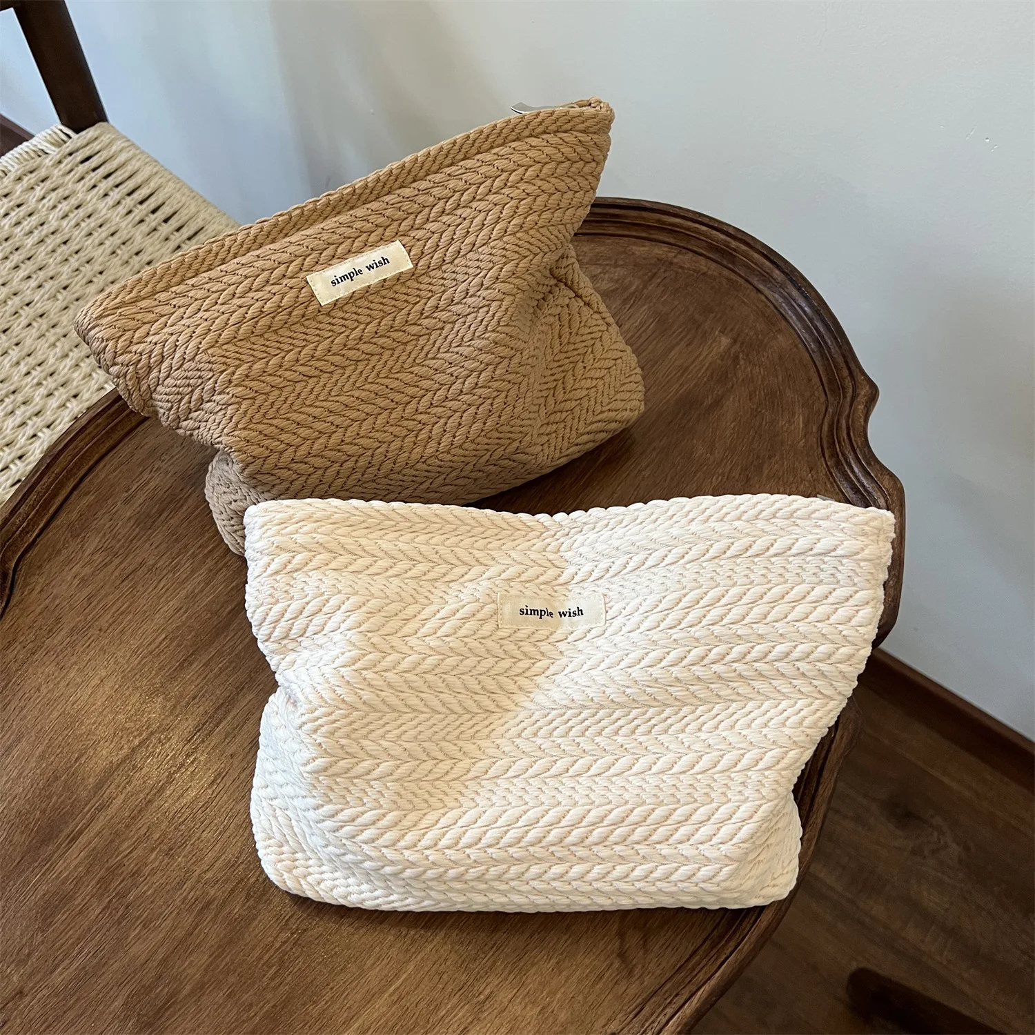 Bolsa artesanal de ganchillo algodón con cremallera para gatos y perros
